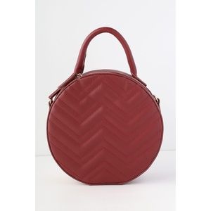 Lulu's HILLCREST BURGUNDY QUILTED CIRCLE PURSE